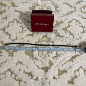 Salvatore Ferragamo Black Leather Bracelet